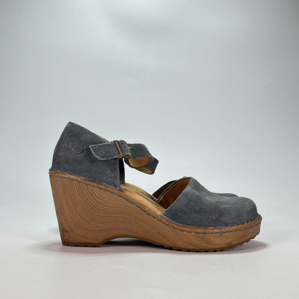 Børn Nellie Gray Brown Comfort Casual Wedge Leather Sandals Women’s Size 7M